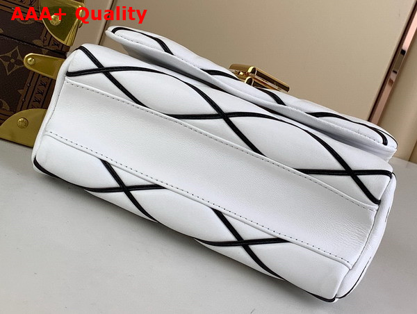 Louis Vuitton Go 14 MM Bag White and Black Lambskin M22890 Replica