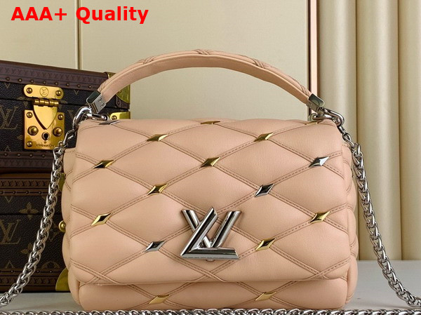 Louis Vuitton Go 14 MM Handbag in Beige Quilted Lambskin with Distinctive Malletage Pattern M24151 Replica