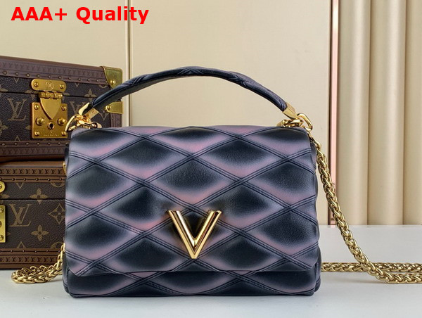 Louis Vuitton Go 14 MM Handbag in Black and Pink Lamb Leather M23569 Replica