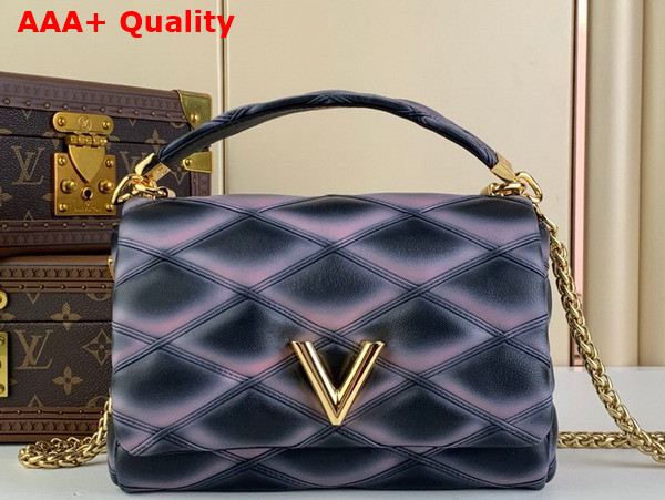 Louis Vuitton Go 14 MM Handbag in Black and Pink Lamb Leather M23569 Replica