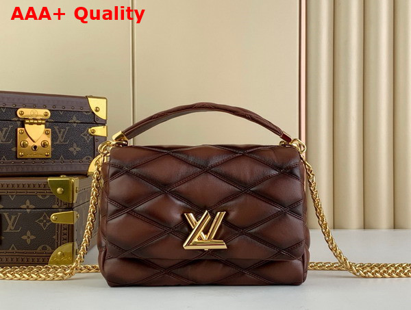 Louis Vuitton Go 14 MM Handbag in Brown and Black Lamb Leather Replica