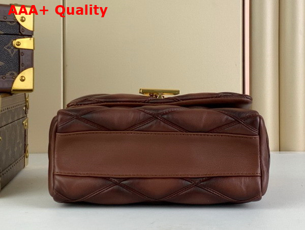 Louis Vuitton Go 14 MM Handbag in Brown and Black Lamb Leather Replica