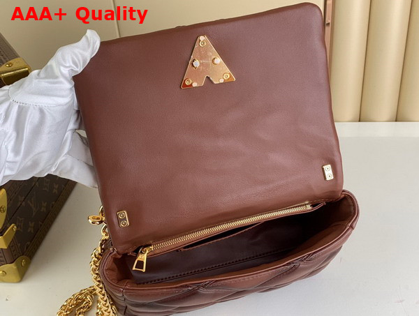 Louis Vuitton Go 14 MM Handbag in Brown and Black Lamb Leather Replica