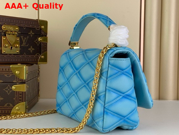 Louis Vuitton Go 14 MM Handbag in Lagoon Turquoise Quilted Lambskin M24185 Replica