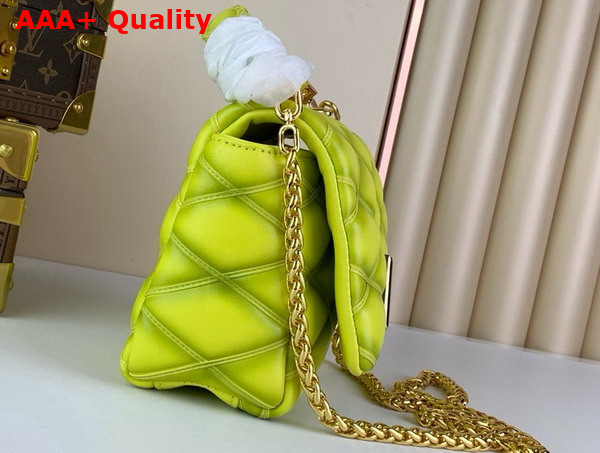 Louis Vuitton Go 14 MM Handbag in Neon Yellow Quilted Lambskin Replica