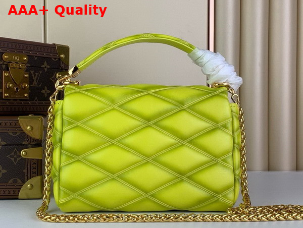 Louis Vuitton Go 14 MM Handbag in Neon Yellow Quilted Lambskin Replica