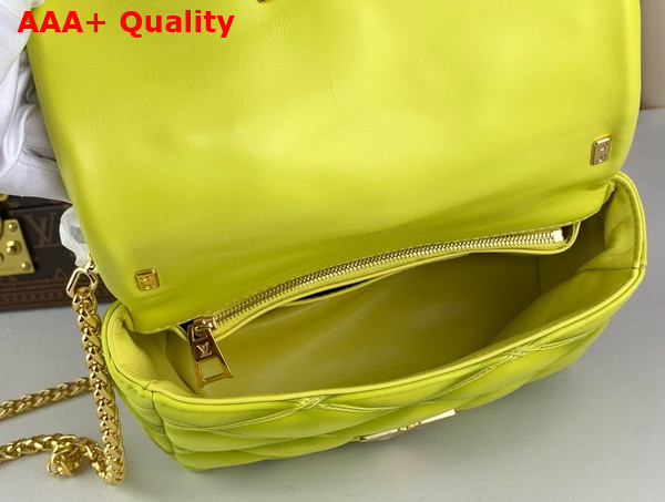 Louis Vuitton Go 14 MM Handbag in Neon Yellow Quilted Lambskin Replica