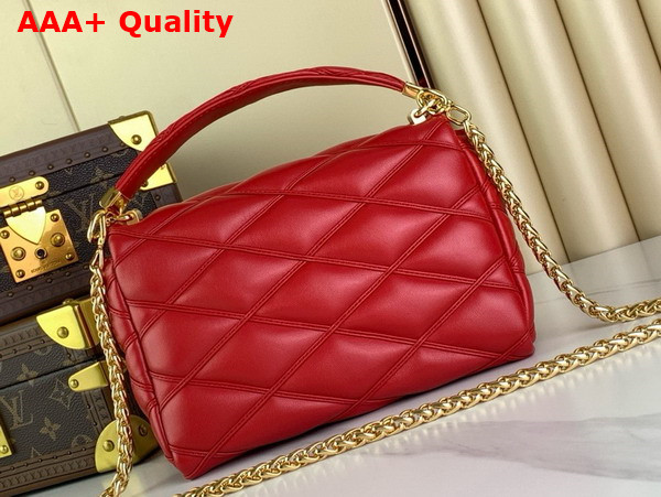 Louis Vuitton Go 14 MM Handbag in Red Lambskin in a Quilted Pattern M25106 Replica