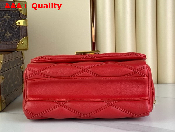 Louis Vuitton Go 14 MM Handbag in Red Lambskin in a Quilted Pattern M25106 Replica