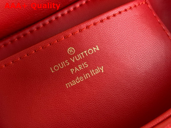 Louis Vuitton Go 14 MM Handbag in Red Lambskin in a Quilted Pattern M25106 Replica