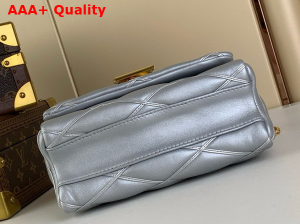 Louis Vuitton Go 14 MM Handbag in Silver Lambskin Quilted Malletage Pattern M25107 Replica