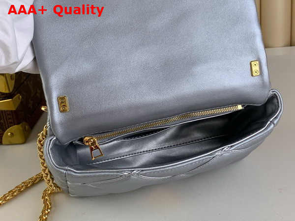 Louis Vuitton Go 14 MM Handbag in Silver Lambskin Quilted Malletage Pattern M25107 Replica