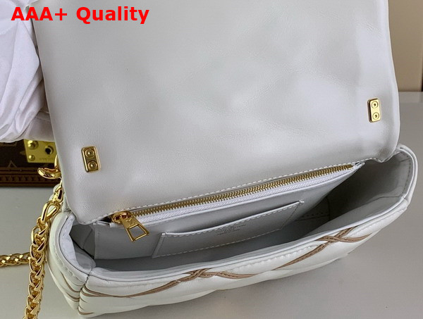 Louis Vuitton Go 14 MM Handbag in White and Nude Quilted Lambskin Replica