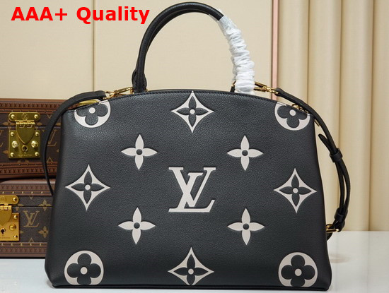 Louis Vuitton Grand Palais Tote Bag Bicolor Monogram Empreinte Leather Black Beige M45842 Replica