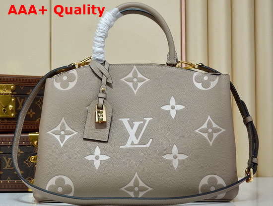 Louis Vuitton Grand Palais Tote Bag Bicolor Monogram Empreinte Leather Dove Cream Replica