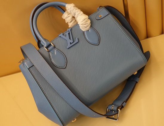 Louis Vuitton Grenelle Tote PM Bag in Light Blue Epi Grained Leather Replica