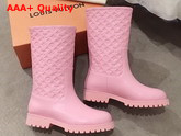 Louis Vuitton Half Boot in Pink Taurillon Monogram Leather and Plain Calf Leather Replica