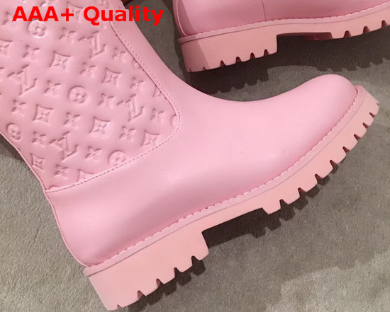 Louis Vuitton Half Boot in Pink Taurillon Monogram Leather and Plain Calf Leather Replica