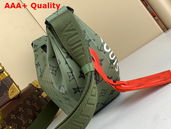 Louis Vuitton Hamac Bag in Khaki Green and Vermillion Red Monogram Coated Canvas M23779 Replica