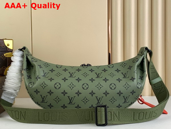 Louis Vuitton Hamac Bag in Khaki Green and Vermillion Red Monogram Coated Canvas M23779 Replica