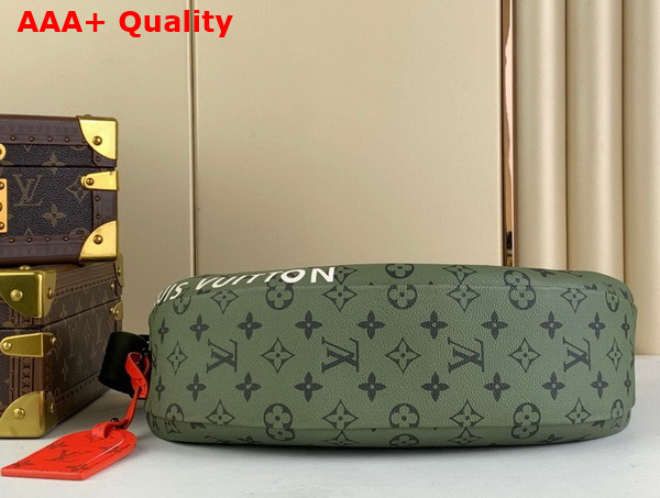 Louis Vuitton Hamac Bag in Khaki Green and Vermillion Red Monogram Coated Canvas M23779 Replica