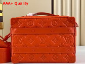 Louis Vuitton Handle Soft Trunk in Orange Taurillon Monogram Leather Replica