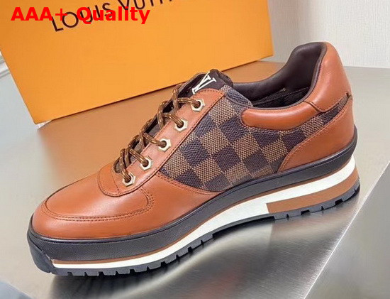 Louis Vuitton Harlem Richelieu Sneaker Damier Ebene Canvas and Calf Leather Brown Replica