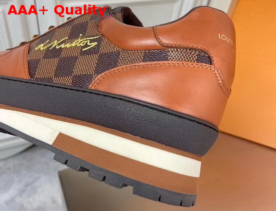 Louis Vuitton Harlem Richelieu Sneaker Damier Ebene Canvas and Calf Leather Brown Replica