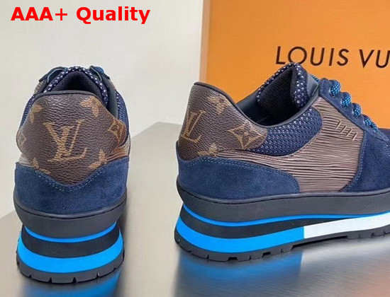 Louis Vuitton Harlem Richelieu Sneaker Monogram Canvas Epi Leather and Calf Leather and Textile Brown and Blue Replica