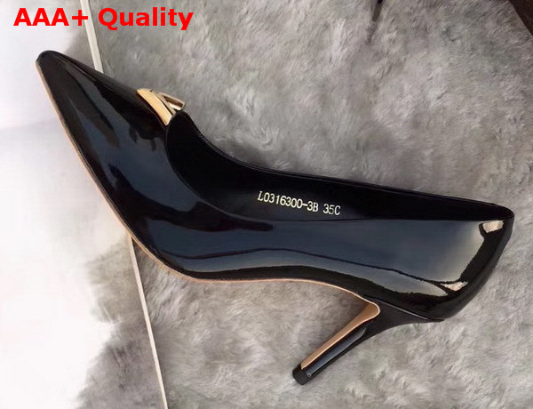 Louis Vuitton Heartbreaker Pump Black Plain Calf Leather 1A2YGY Replica