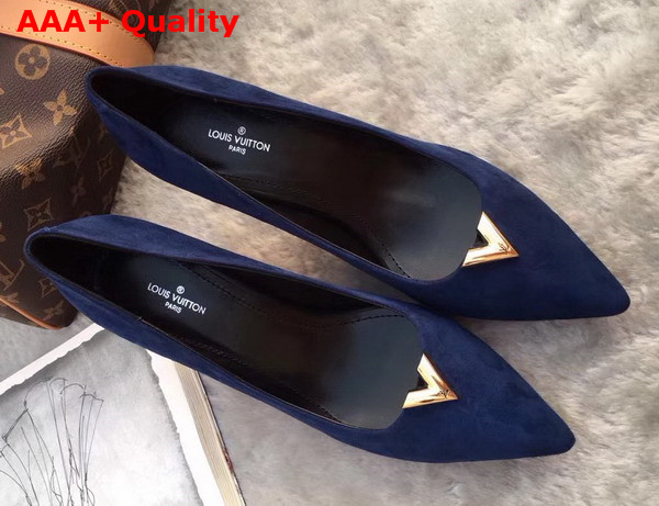 Louis Vuitton Heartbreaker Pump Navy Blue Suede Calf Leather Replica