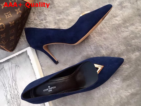 Louis Vuitton Heartbreaker Pump Navy Blue Suede Calf Leather Replica