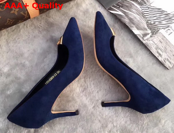 Louis Vuitton Heartbreaker Pump Navy Blue Suede Calf Leather Replica