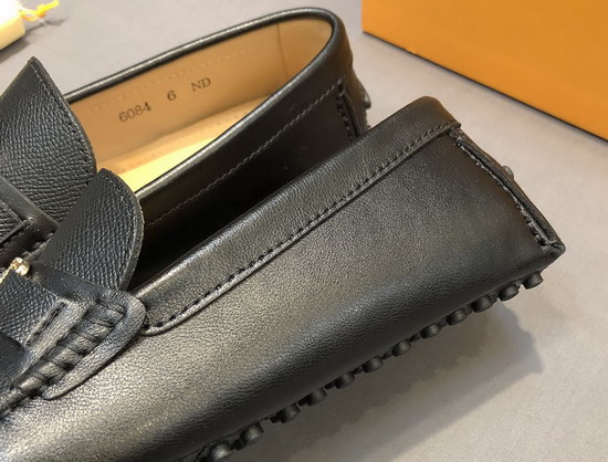 Louis Vuitton Hockenheim Mocassin Black Calf Leather and Taiga Calf Leather Replica