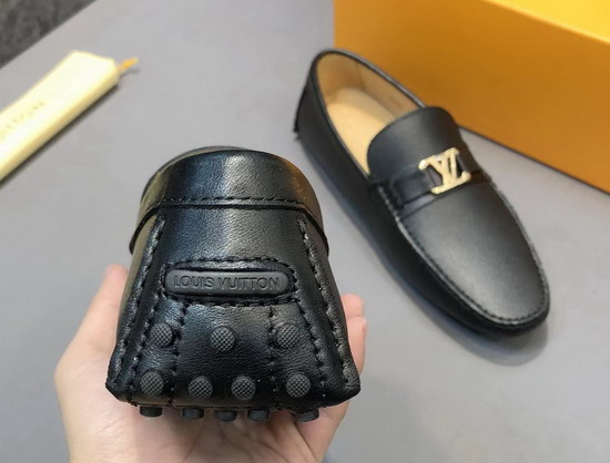 Louis Vuitton Hockenheim Mocassin Black Calf Leather and Taiga Calf Leather Replica