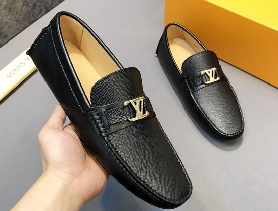 Louis Vuitton Hockenheim Mocassin Black Calf Leather and Taiga Calf Leather Replica