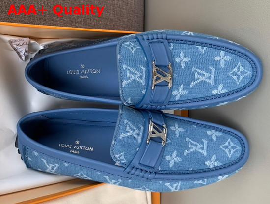 Louis Vuitton Hockenheim Mocassin Blue Monogram Denim Replica