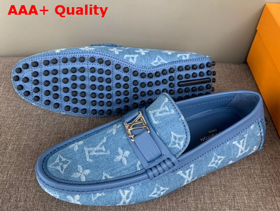 Louis Vuitton Hockenheim Mocassin Blue Monogram Denim Replica