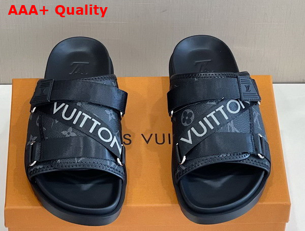 Louis Vuitton Honolulu Mule Noir Monogram Denim Tie and Dye 1A5HQJ Replica