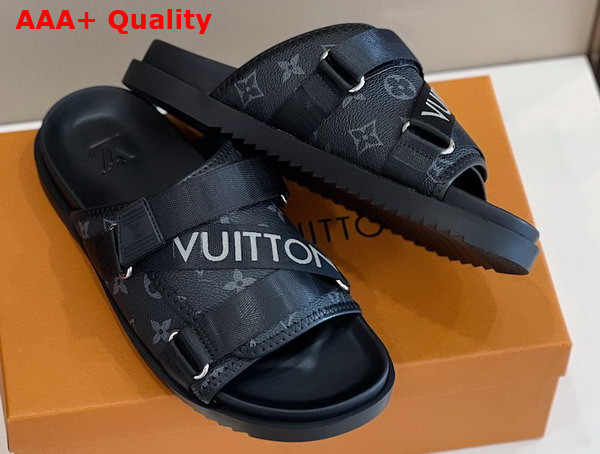 Louis Vuitton Honolulu Mule Noir Monogram Denim Tie and Dye 1A5HQJ Replica