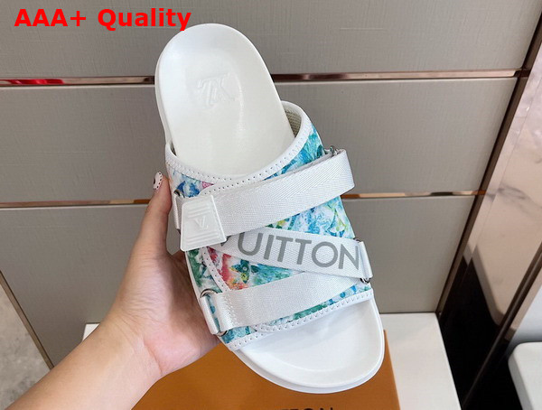 Louis Vuitton Honolulu Mule in White Pastel Monogram Textile 1A8K5Z Replica