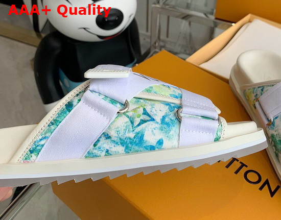 Louis Vuitton Honolulu Mule in White Pastel Monogram Textile 1A8K5Z Replica