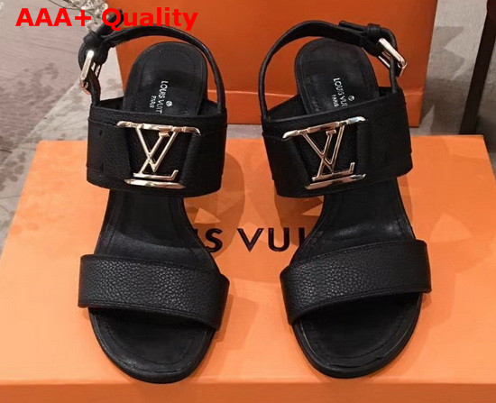 Louis Vuitton Horizon Sandal Noir Grained Calf Leather 1A63WN Replica