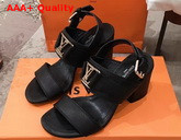 Louis Vuitton Horizon Sandal Noir Grained Calf Leather 1A63WN Replica