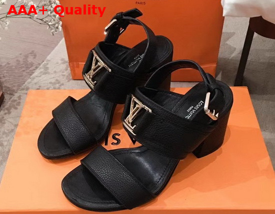 Louis Vuitton Horizon Sandal Noir Grained Calf Leather 1A63WN Replica