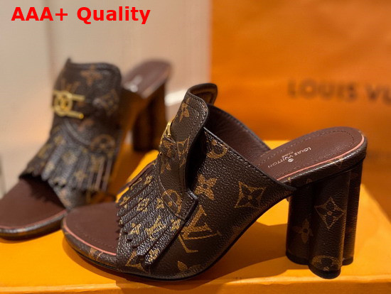 Louis Vuitton Indiana Mule Cacao Brown Patent Monogram Canvas 1A8659 Replica