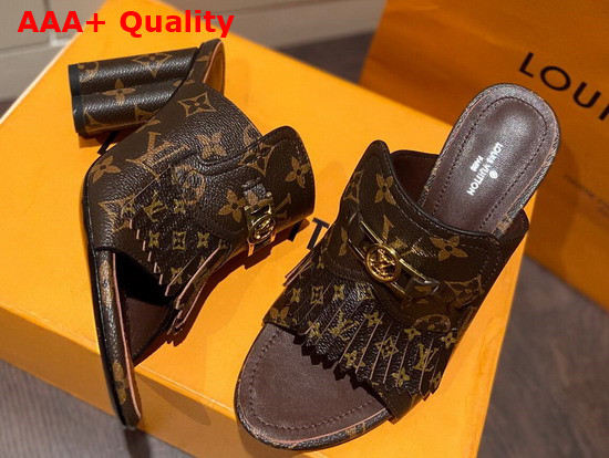 Louis Vuitton Indiana Mule Cacao Brown Patent Monogram Canvas 1A8659 Replica