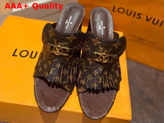 Louis Vuitton Indiana Mule Cacao Brown Patent Monogram Canvas 1A8659 Replica