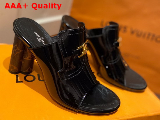 Louis Vuitton Indiana Mule in Black Patent Leather Replica