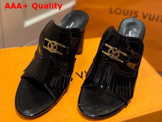 Louis Vuitton Indiana Mule in Black Patent Leather Replica